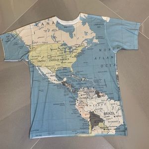 In Your Face Apparel World Map Graphic T-shirt